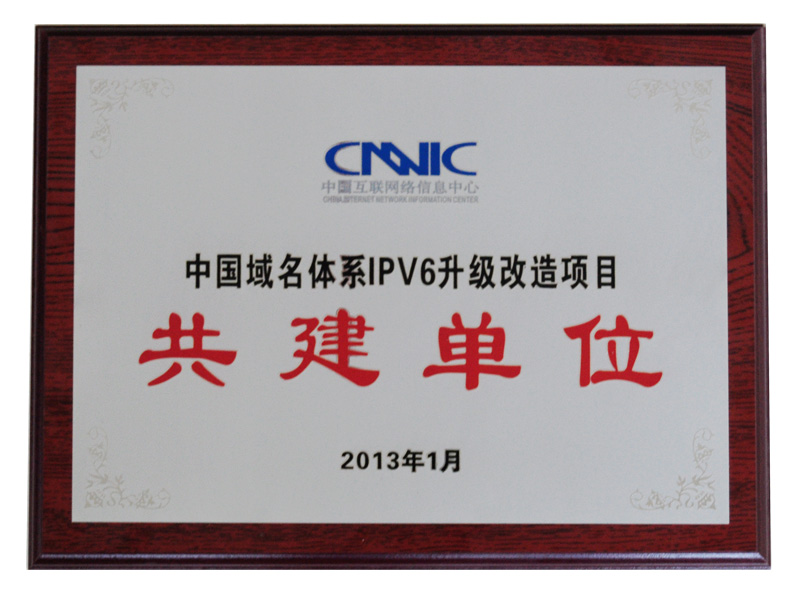 2013年度CNNIC IPV6升級改造項目 共建單位